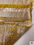 Italian Striped Stiff Lamé - Gold / Rose Gold / Yellow