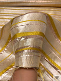 Italian Striped Stiff Lamé - Gold / Rose Gold / Yellow
