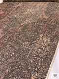 Italian Abstract Ethnic Printed Soft Gazar-Weave Lamé - Shaker Beige / Black / Red / Gold