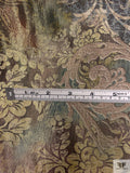 Abstract Damask Floral Printed Chiffon-Like Silk Lamé - Earth Tones / Gold