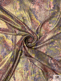 Abstract Printed Chiffon-Like Silk Lamé - Multicolor / Gold