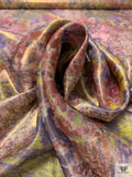 Abstract Printed Chiffon-Like Silk Lamé - Multicolor / Gold