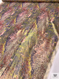 Abstract Printed Chiffon-Like Silk Lamé - Multicolor / Gold