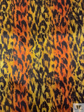 Italian Leopard Inspired Printed Lamé - Yellow Gold / Orange / Black