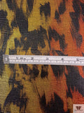 Italian Leopard Inspired Printed Lamé - Yellow Gold / Orange / Black
