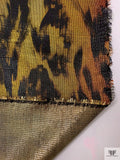 Italian Leopard Inspired Printed Lamé - Yellow Gold / Orange / Black