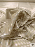 Italian Honeycomb Woven Mesh-Like Lamé - Shaker Beige / Silver