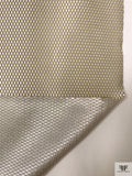 Italian Honeycomb Woven Mesh-Like Lamé - Shaker Beige / Silver