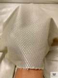 Italian Honeycomb Woven Mesh-Like Lamé - Shaker Beige / Silver
