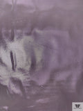 Italian Foil Dotted Silk Crepe de Chine - Metallic Lavender / Grey