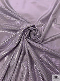 Italian Foil Dotted Silk Crepe de Chine - Metallic Lavender / Grey