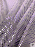 Italian Foil Dotted Silk Crepe de Chine - Metallic Lavender / Grey