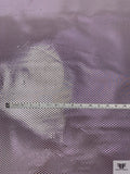 Italian Foil Dotted Silk Crepe de Chine - Metallic Lavender / Grey