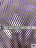 Italian Foil Dotted Silk Crepe de Chine - Metallic Lavender / Grey