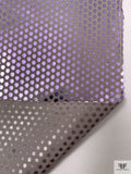 Italian Foil Dotted Silk Crepe de Chine - Metallic Lavender / Grey