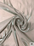 Liquid-Look Iridescent Satin Faced Polyester Organza - Smokey Taupe / Mint