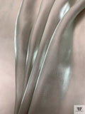 Liquid-Look Iridescent Satin Faced Polyester Organza - Smokey Taupe / Mint