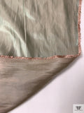 Liquid-Look Iridescent Satin Faced Polyester Organza - Taupe / Seafoam