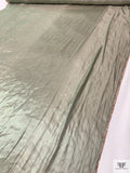 Liquid-Look Iridescent Satin Faced Polyester Organza - Taupe / Seafoam