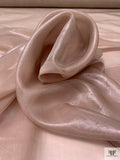 Italian Sheer Lamé Silk Chiffon - Pale Mauve