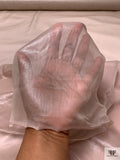 Italian Sheer Lamé Silk Chiffon - Pale Mauve