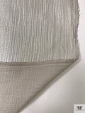 Italian Crinkled Foil Printed Silk Chiffon - Grey