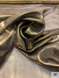 Italian Foil Printed Silk Chiffon - Gold / Navy