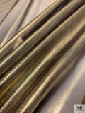 Italian Foil Printed Silk Chiffon - Gold / Navy