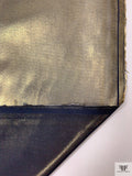 Italian Foil Printed Silk Chiffon - Gold / Navy