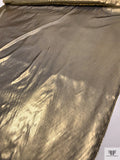 Italian Foil Printed Silk Chiffon - Gold / Navy