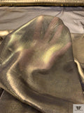 Italian Foil Printed Silk Chiffon - Gold / Navy