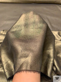 Italian Foil Printed Silk Chiffon - Gold / Black