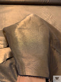 Italian Shantung-Like Medium-Weight Lamé - Bronze / Black