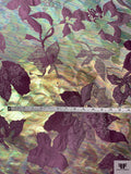 Italian Floral Holographic Taffeta Lamé - Dusty Purple / Green