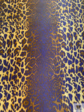 Italian Animal Pattern Printed Lamé - Purple / Caramel / Gold