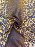 Italian Animal Pattern Printed Lamé - Purple / Caramel / Gold