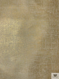 Italian Cross Hatch Foil Printed Stiff Silk Gazar - Gold / Ivory