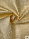 Italian Cross Hatch Foil Printed Stiff Silk Gazar - Gold / Ivory