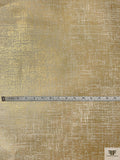Italian Cross Hatch Foil Printed Stiff Silk Gazar - Gold / Ivory