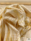 Italian Art Deco Foil Printed Metallic Brocade - Gold / Ivory