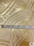 Italian Art Deco Foil Printed Metallic Brocade - Gold / Ivory