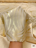 Italian Art Deco Foil Printed Metallic Brocade - Gold / Ivory