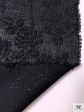 Italian Floral Jacquard Lamé - Black