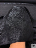 Italian Floral Jacquard Lamé - Black