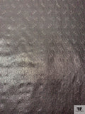 Italian Trailing Vine Jacquard Lamé - Midnight Cinnamon Slate