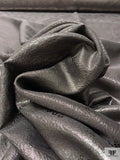 Italian Trailing Vine Jacquard Lamé - Midnight Cinnamon Slate