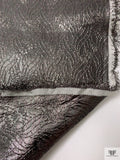 Italian Trailing Vine Jacquard Lamé - Midnight Cinnamon Slate