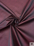 Italian Wavy Ripple Metallic Brocade - Metallic Magenta / Black