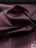Italian Wavy Ripple Metallic Brocade - Metallic Magenta / Black