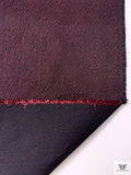 Italian Wavy Ripple Metallic Brocade - Metallic Magenta / Black